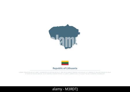 République de Lituanie site isolé et l'icône du drapeau officiel. vecteur territoire lituanien logotype. Modèle de page géographique pays européen Illustration de Vecteur