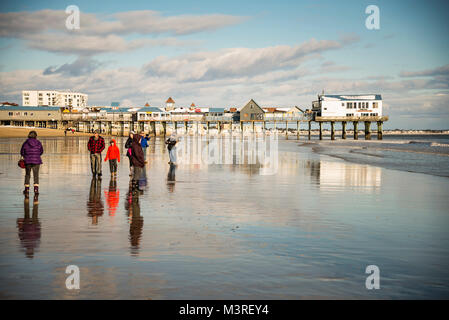 Pier à Old Orchard Beach, Maine. Banque D'Images