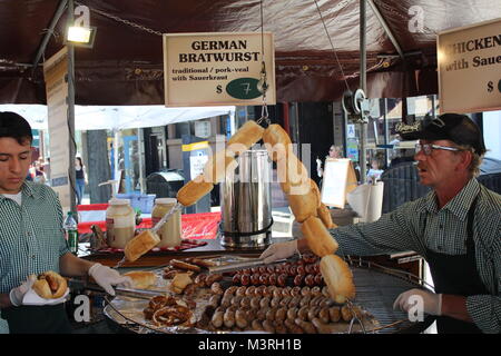 German bratwurst étal de Brooklyn new york USA Banque D'Images