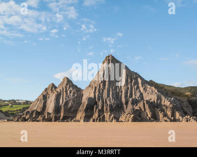 L'escalade sur les trois rochers, à trois Cliff Bay, Nouvelle-Galles du Sud Banque D'Images