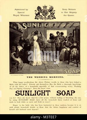 Affiche publicitaire de l'époque victorienne Circa 1890-1900 pour savon Sunlight Banque D'Images