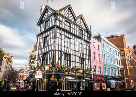 The Three Grayhounds public House on Greek Street, Soho, Londres, W1, Angleterre, ROYAUME-UNI Banque D'Images