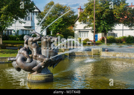 Fontaine, Port Sunlight, Bebington, Wirral, Merseyside, Royaume-Uni Banque D'Images