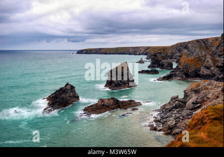 La falaise du Royaume-Uni en 2015 Prises de Cornwall Banque D'Images