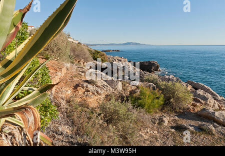 Sur la côte d'Oropesa del Mar, Espagne Banque D'Images