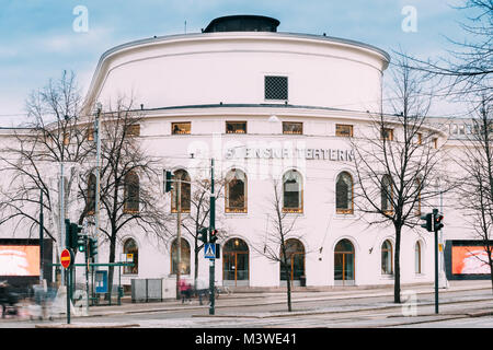 Helsinki, Finlande. Vue de Théâtre suédois est l'un des six théâtres professionnels en Finlande, le ciblage de la population de langue suédoise de Finlande. Banque D'Images