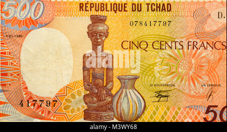 Tchad cinq cent francs 500 Bank Note Banque D'Images