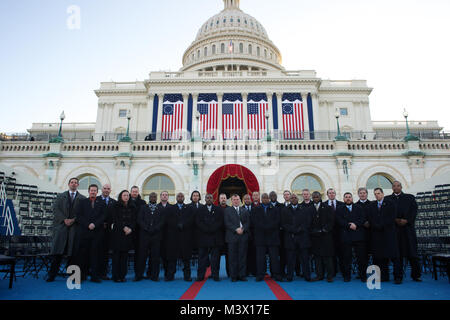 À partir de 1 h le jour de l'investiture l'U.S. Marshals Service a aidé le Service secret des États-Unis dans la sécurité de l'état les terrains les tribunaux américains ainsi que l'escorte de l'appareil judiciaire et de leur famille à la capitale pour la 57e Cérémonie d'investiture. Photo par Shane T. McCoy / U.S. Marshals USMS-01212013- 103 par U.S. Marshals Service Banque D'Images