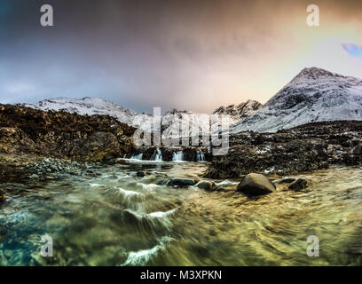 La Fée Des piscines en hiver - Ile de Skye, Ecosse Banque D'Images