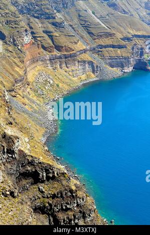 Caldeira de Santorin et le littoral des îles grecques Grèce Banque D'Images