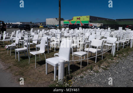 185 chaises vides Christchurch Memorial Banque D'Images