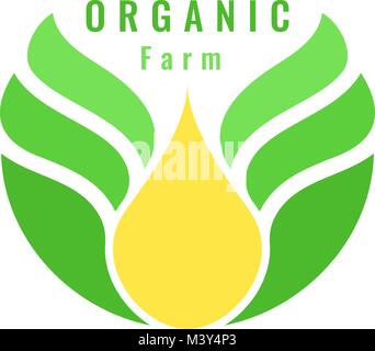 Ferme biologique modèle logo pour les produits agricoles. Concept logotype vectoriel Illustration de Vecteur