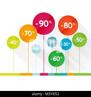 L'icône symbole de couleur pour 100 promotions Illustration de Vecteur