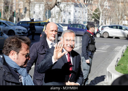 Rome, Italie. Feb 13, 2018. Pietro Grasso secrétaire de partie Liberi e Uguali LEU prononce un discours lors du congrès de la Confcommercio '' tema de l'ONU une proposition'' dans le centre-ville de Rome, Italie Crédit : Sara De Marco/Alamy Live News Banque D'Images