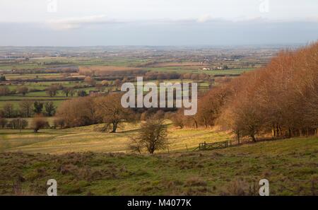 Paysage Cotswold en hiver, donnant sur Willersey, Gloucestershire, Angleterre. Banque D'Images