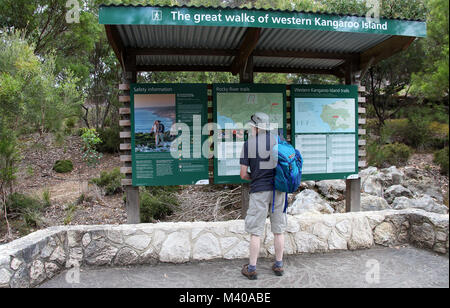 Les informations touristiques de Flinders Chase National Park sur l'île Kangourou Banque D'Images