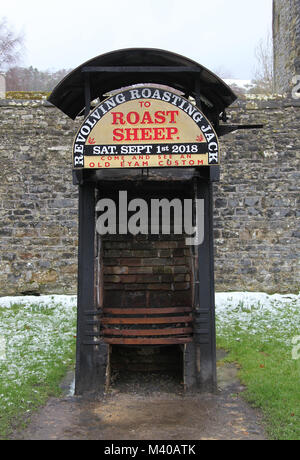 Torréfaction renouvelable historique Jack dans le Derbyshire, village d'Eyam Banque D'Images