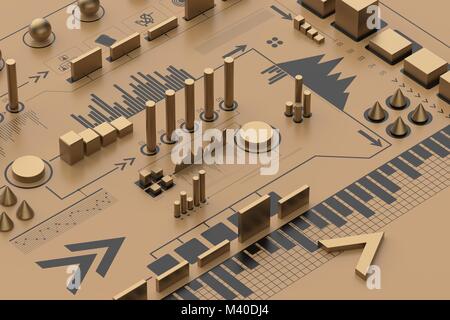 Infographie 3d arrière-plan, concept d'entreprise. Illustration 3D Banque D'Images