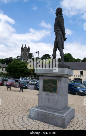 Statue de Theobald Wolfe Tone.1763- 1798. Il était une figure révolutionnaire irlandaise et sa statue se tient sur la place WolfeTone à Bantry, dans le comté de Cork Banque D'Images