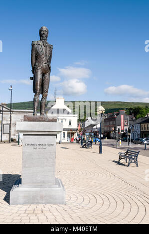 Statue de Theobald Wolfe Tone.1763- 1798. Il était une figure révolutionnaire irlandaise et sa statue se tient sur la place WolfeTone à Bantry, dans le comté de Cork Banque D'Images