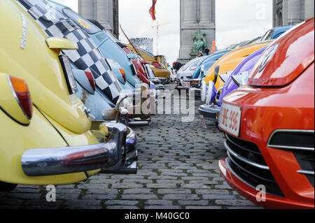 Les Coccinelles Volkswagen Rally à Bruxelles. Banque D'Images