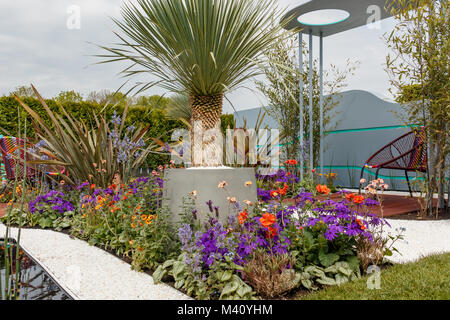 Jardin de l'océan au Show Garden Festival du printemps 2017 Malvern RHS, conçu par Michel Damien, décerné la médaille de bronze Banque D'Images