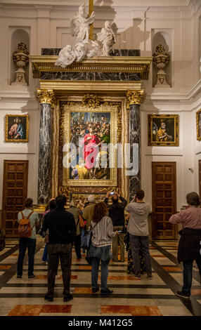 El Greco's 'le déshabillage du Christ' à l'intérieur de la cathédrale de Tolède Banque D'Images