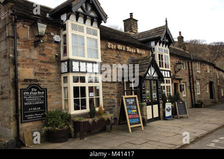 L'ancien Nags Head Pub, Edale Village, parc national de Peak District, Derbyshire, Angleterre, RU Banque D'Images