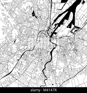 Le centre-ville de Belfast Plan avec beaucoup de détails pour divers groupeserveur. Cette carte de Belfast contient des monuments typiques avec de la place pour d'autres renseignements. Illustration de Vecteur