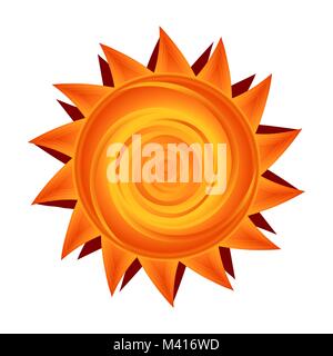 Vector paper sun en jaune et orange, symbole de soleil Illustration de Vecteur