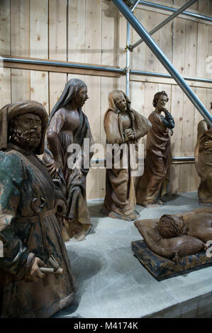 L'Italie, l'Emilie Romagne, Bologne, les morts le Christ mort est un groupe sculptural de sept soldats en terre cuite, chef-d'œuvre de Niccolò dell'Arca, conservés dans l'église de Santa Maria della Vita à Bologne. Banque D'Images