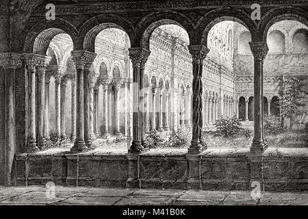 Le cloître de la Basilique Saint-Jean de Latran, Rome, Italie, 19e siècle Banque D'Images