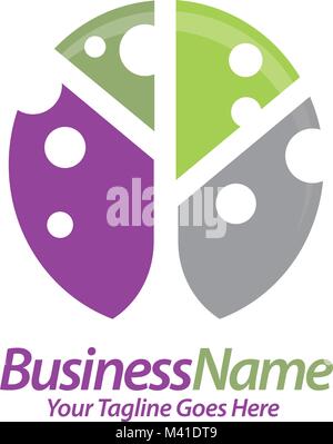 Brillant cercle simple vecteur logo concept icône arbre Illustration de Vecteur