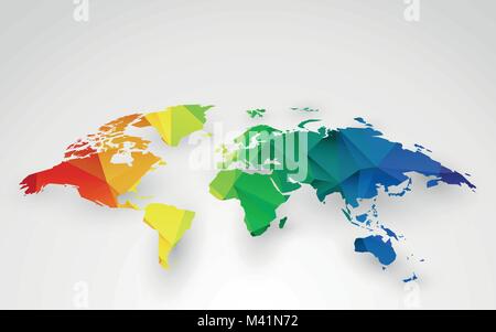 Carte du monde illustration couleur Illustration de Vecteur