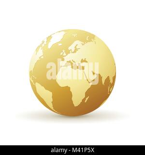 Golden world globe Illustration de Vecteur