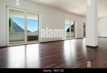 Appartement Intérieur, grand salon avec la colonne Banque D'Images