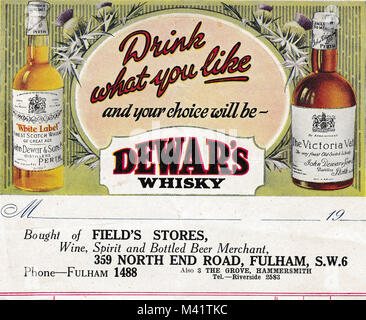 Annonce whisky Dewars Banque D'Images