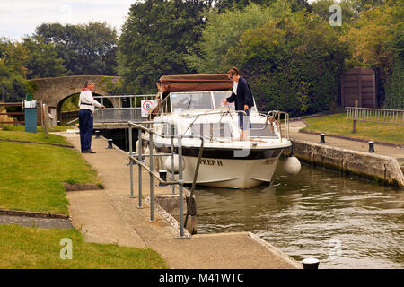 Culham Lock sur la Tamise, Oxfordshire Banque D'Images