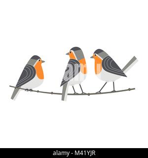 Icône de joli petit Robin. Illustration de Vecteur