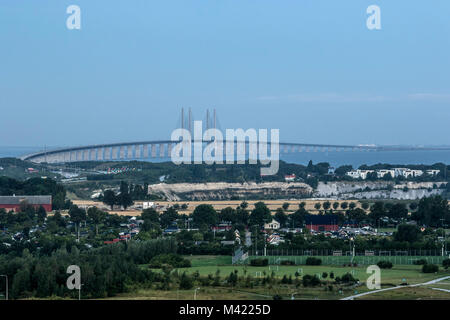Pont de l'Öresund vu de Suède Banque D'Images
