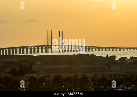 Pont de l'Öresund vu de Suède Banque D'Images