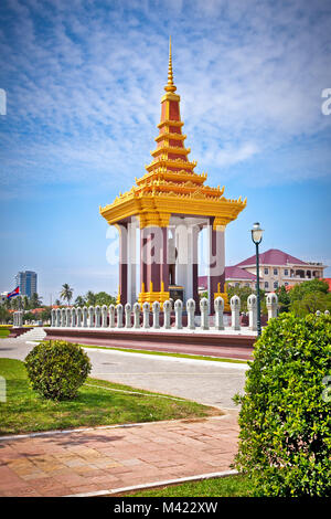 Statue du Roi Père Norodom Sihanouk de Phnom Penh, Cambodge. Banque D'Images