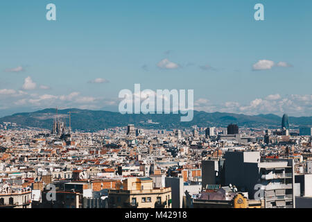 Vue paysage de musée national d'Art de Catalogne - main square - capitale de la Catalogne Barcelone - Espagne. Banque D'Images