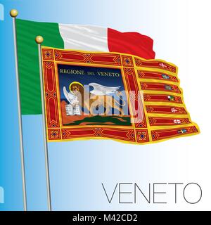 Drapeau régional de Vénétie, Italie, Pavillon de Saint Marco Illustration de Vecteur