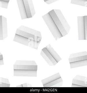 Boîte de paquet en carton blanc de fond transparent. Business flat vector illustration. Paquet fermé le symbole fort. Illustration de Vecteur