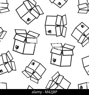 Boîte ouverte, voyage de fond transparent. Business flat vector illustration. Le symbole de livraison boîte ouverte. Illustration de Vecteur