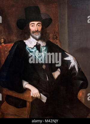 Charles I à son procès par Edward Bower, huile sur toile, 1649. Portrait du Roi Charles I d'Angleterre (1600-1649) lors de son procès dans le Grand Hall du Palais de Westminster. Banque D'Images