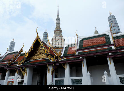 Wat Phra Kaew - Le Temple de Bouddha d'emeraude à Bangkok, Thaïlande Banque D'Images