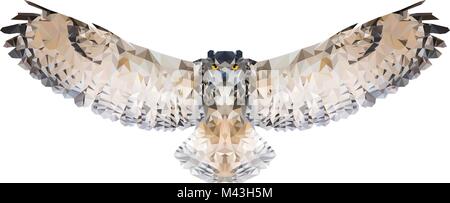 Low Poly hibou avec des ailes. Triangle de l'art. Illustration de Vecteur