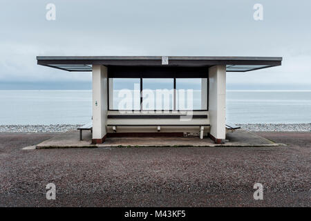 Un abri sur la promenade de Llandudno, au nord du Pays de Galles. Crédit photo : Brian Hickey/Alamy Banque D'Images